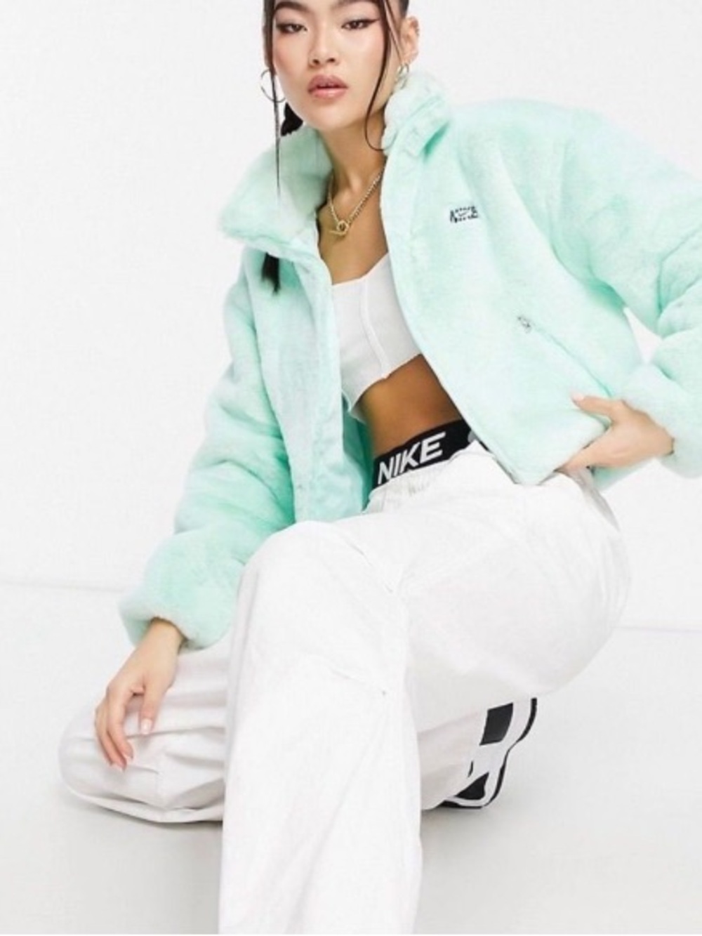 Nike Icon Clash Faux Fur Bomber Jacket